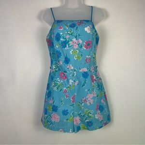 Vintage Sea Waves Floral Romper Sz‎ 8 Swimsuits One Piece Smocked 60s 70s Retro